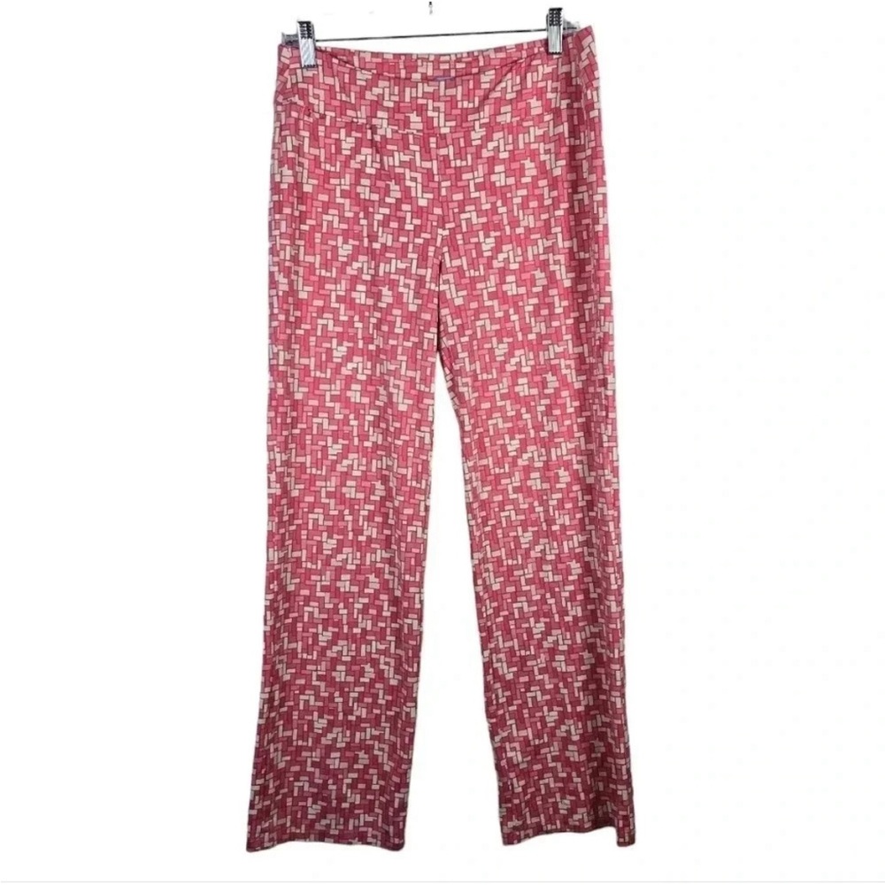 J. McLaughlin women's Catalina Cloth pink and white block athleisure pants sizeM